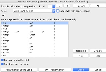 Reharmonize Melody – Generate New Chords for 2 Bars of the Melody